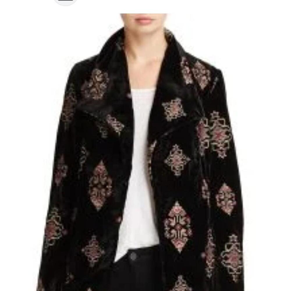 Fifteen Twenty embroidered velvet longline blazer size S NEW